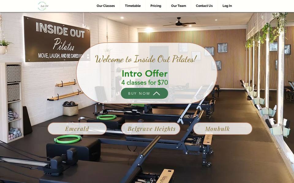 Inside Out Pilates website