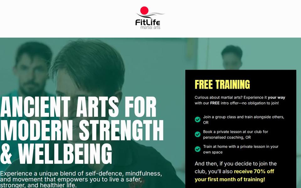 FitLife Martial Arts website