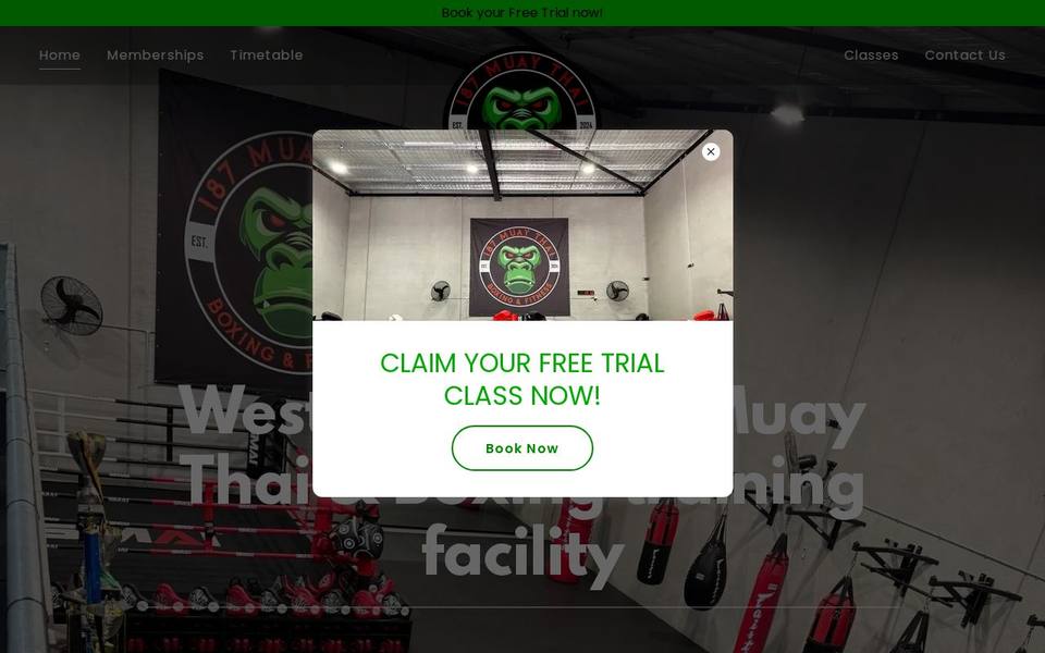 187 Muay Thai Boxing & Fitness website