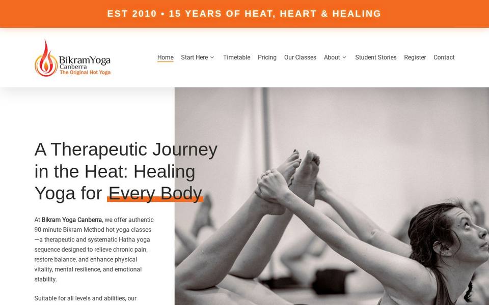 Bikram Yoga Canberra website