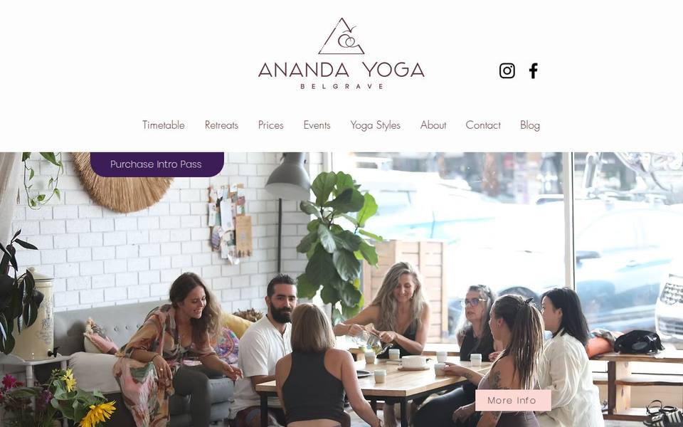 Ananda Yoga Belgrave website
