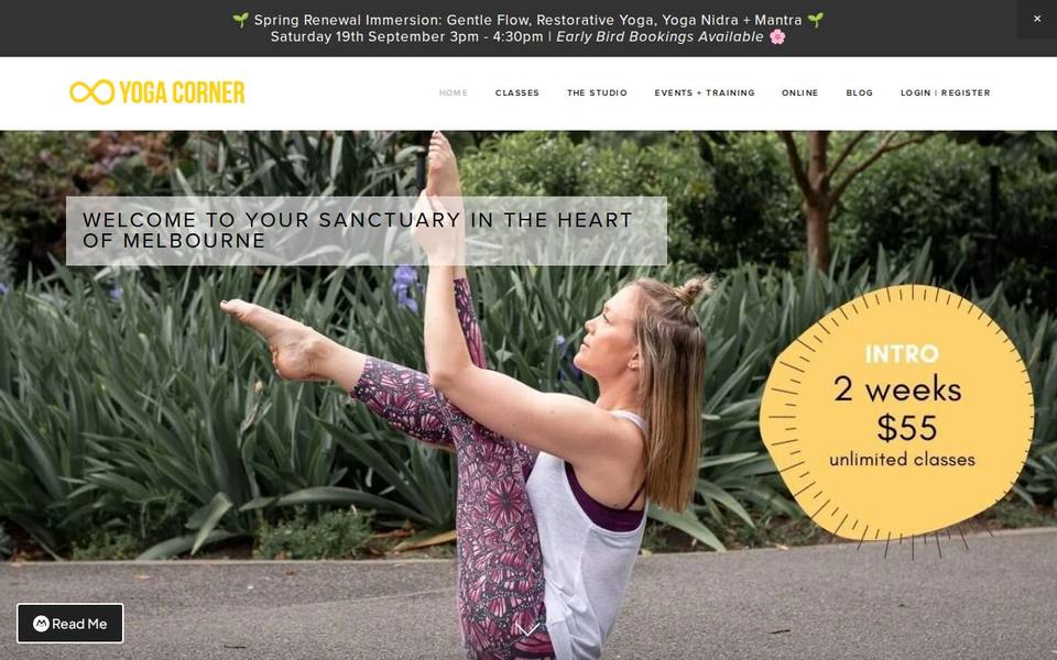 Yoga Corner website