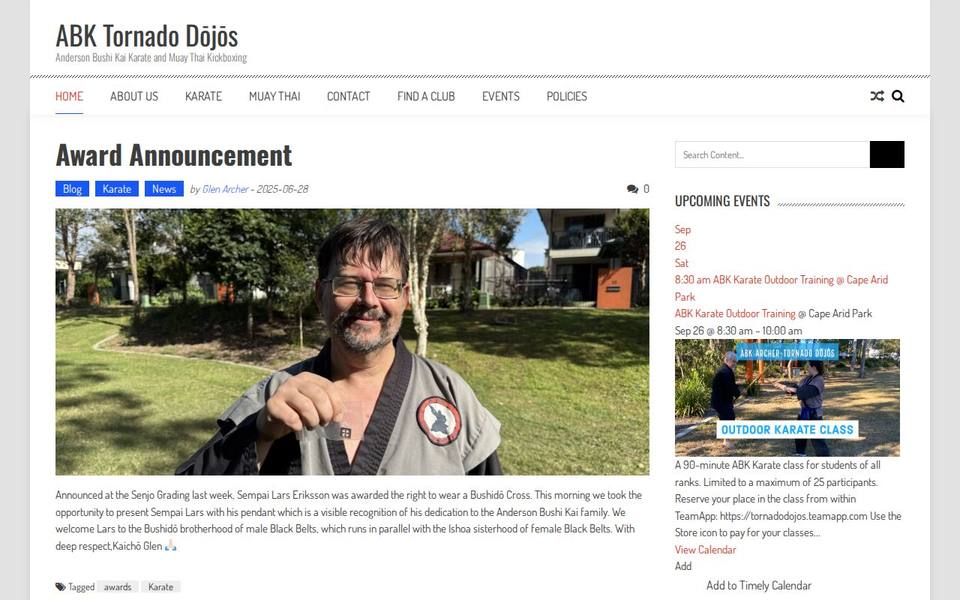 Anderson Bushi Kai Archer-Tornado Dojos website