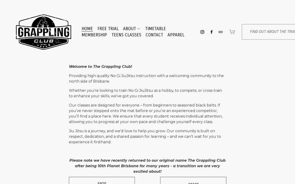 The Grappling Club website
