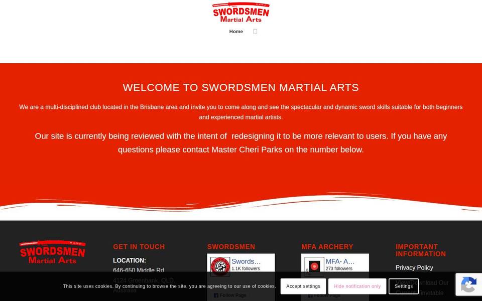 Swordsmen Martial Arts website