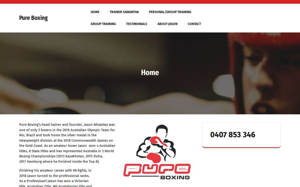 Pure Boxing website
