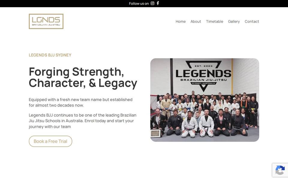 Legends Brazilian Jiu Jitsu Sydney website