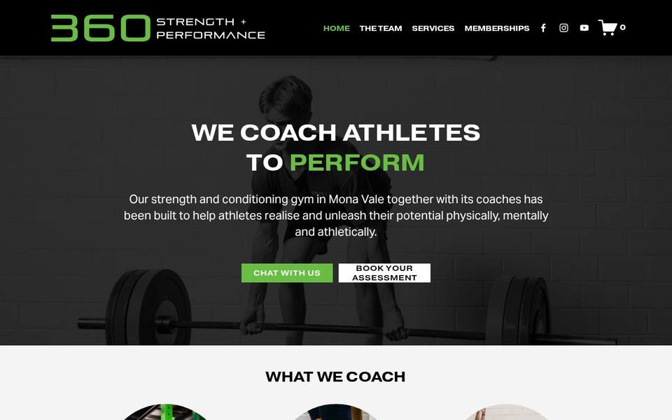 360 Strength and Performance website