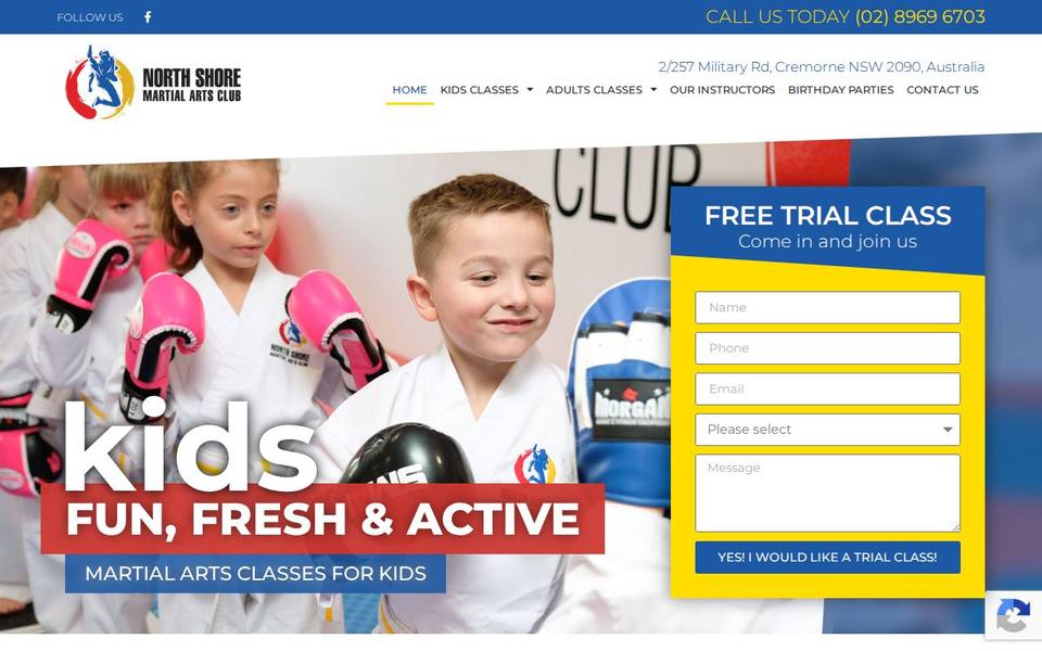 North Shore Martial Arts Club website