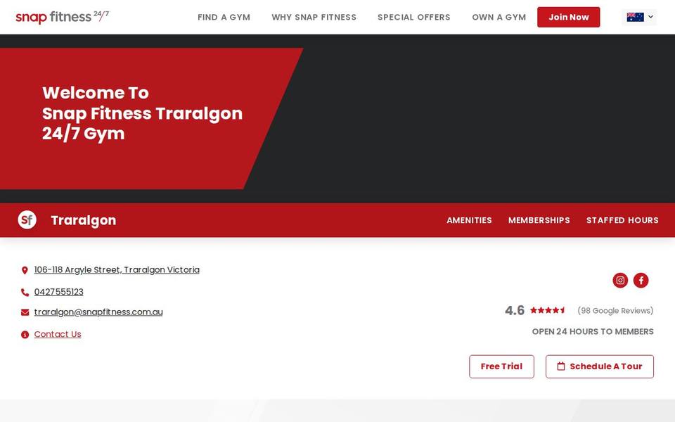 Snap Fitness Traralgon website
