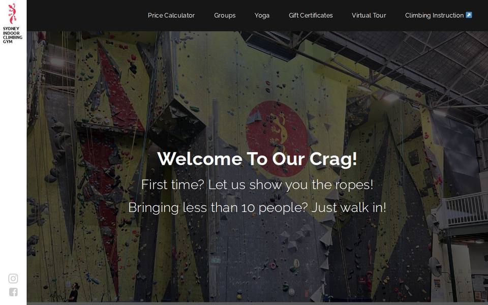Sydney Indoor Climbing Gym website