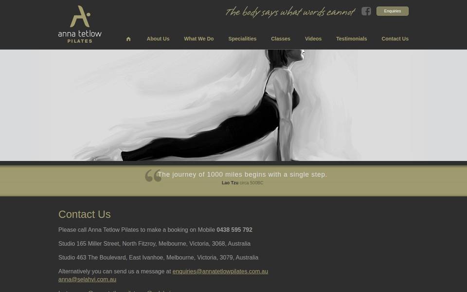 Anna Tetlow Pilates website