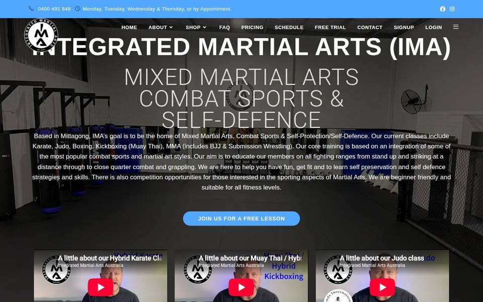 Integrated Martial Arts website