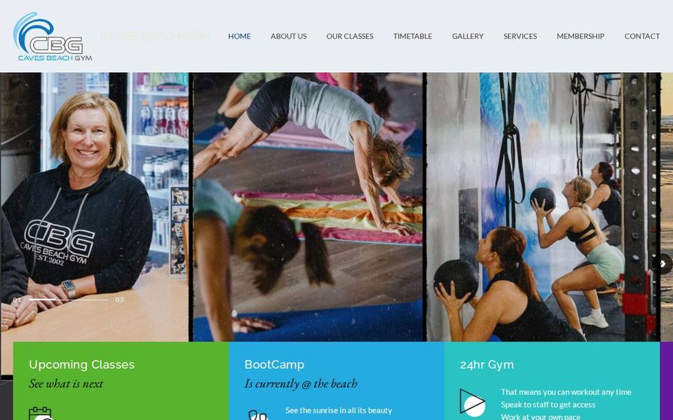 Caves Beach Gym website