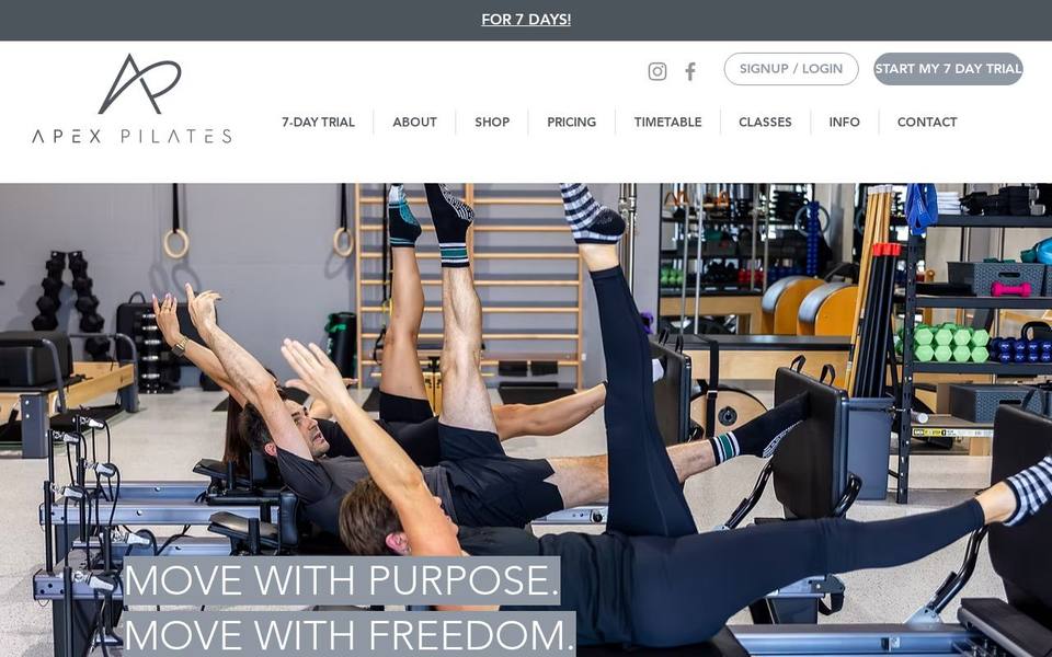 Apex Pilates website