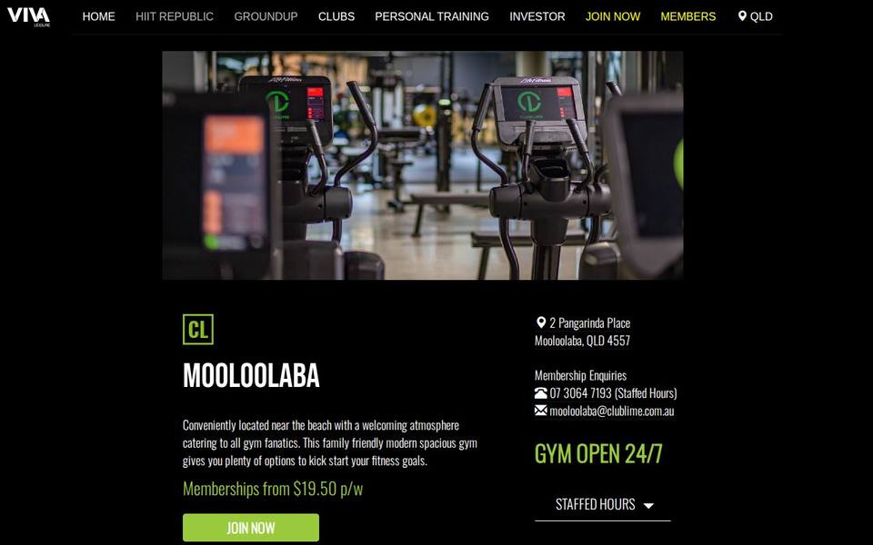 Club Lime Mooloolaba website