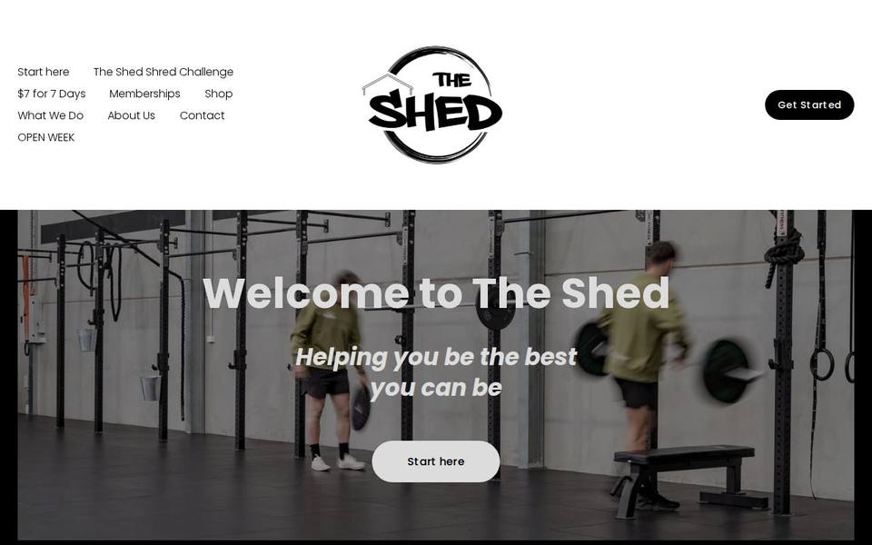 The Shed Gym website
