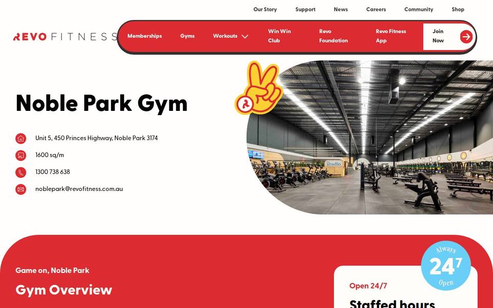 Revo Fitness Noble Park website