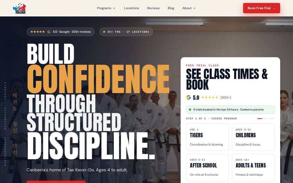 Action Tae Kwon-Do website