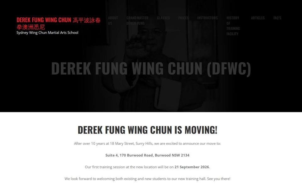 Derek Fung Wing Chun website
