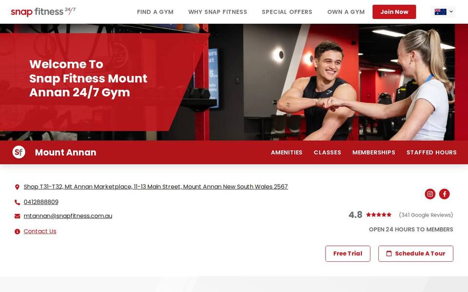 Snap Fitness Mount Annan website