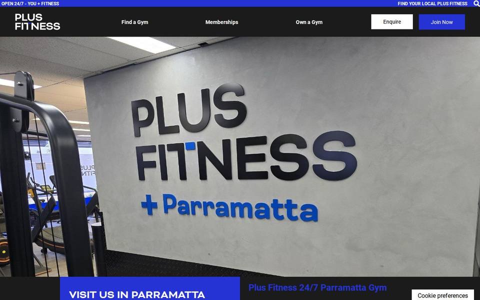 Plus Fitness Parramatta website