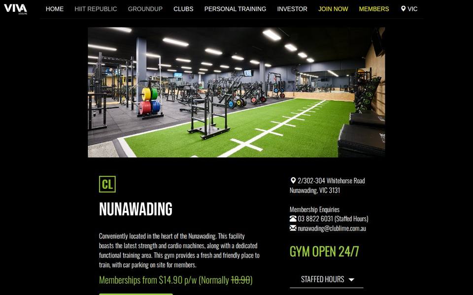 Club Lime Nunawading website