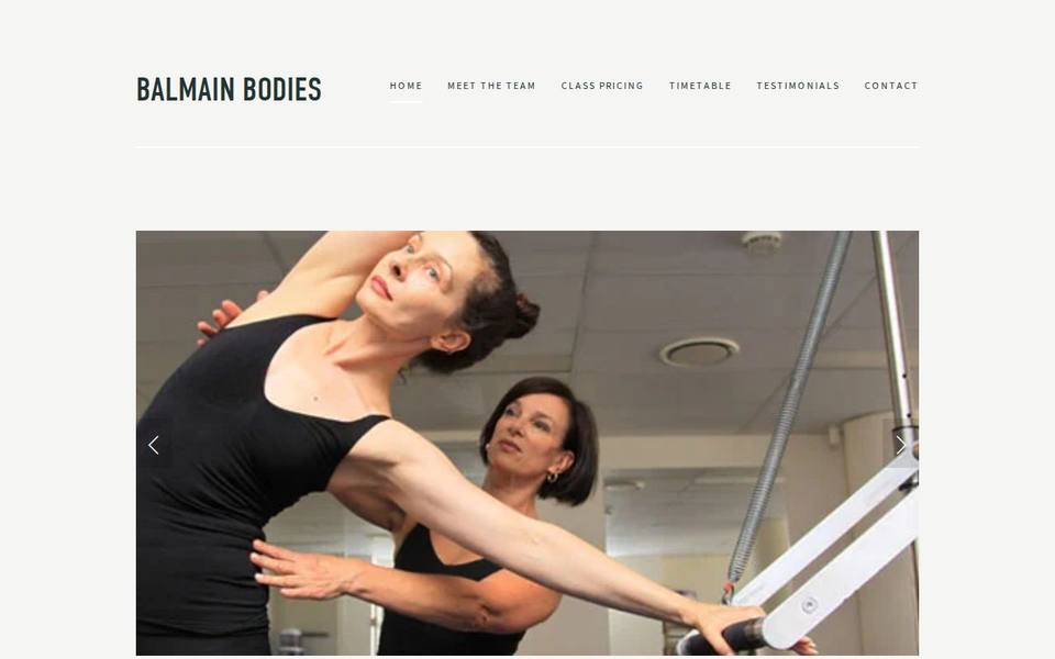 Balmain Bodies Pilates Studio website