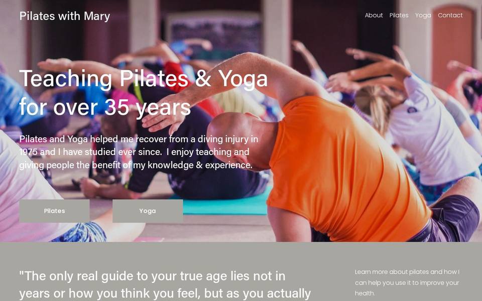 Pilates with Mary website
