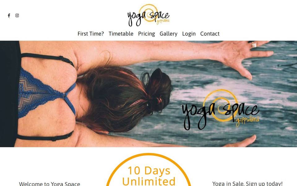 Yoga Space Gippsland website