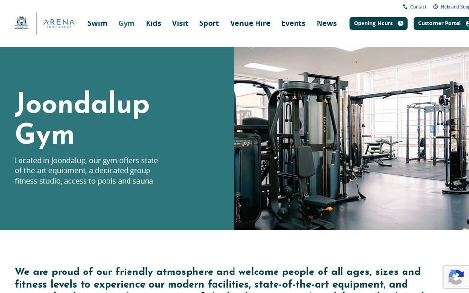 Arena Joondalup Gym website