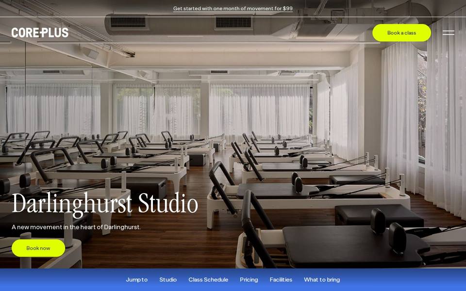 CorePlus Darlinghurst - Pilates Yoga Reformer website