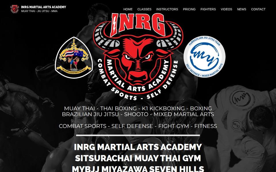 INRG Martial Arts and Fitness Gym website