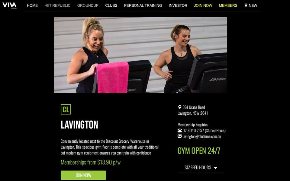 Club Lime Lavington website
