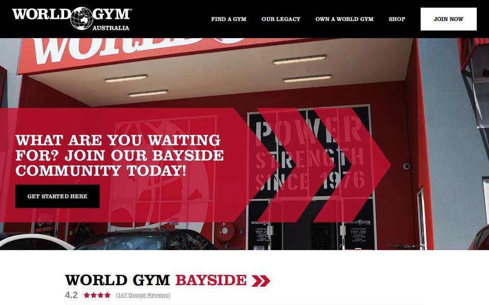 World Gym Bayside website