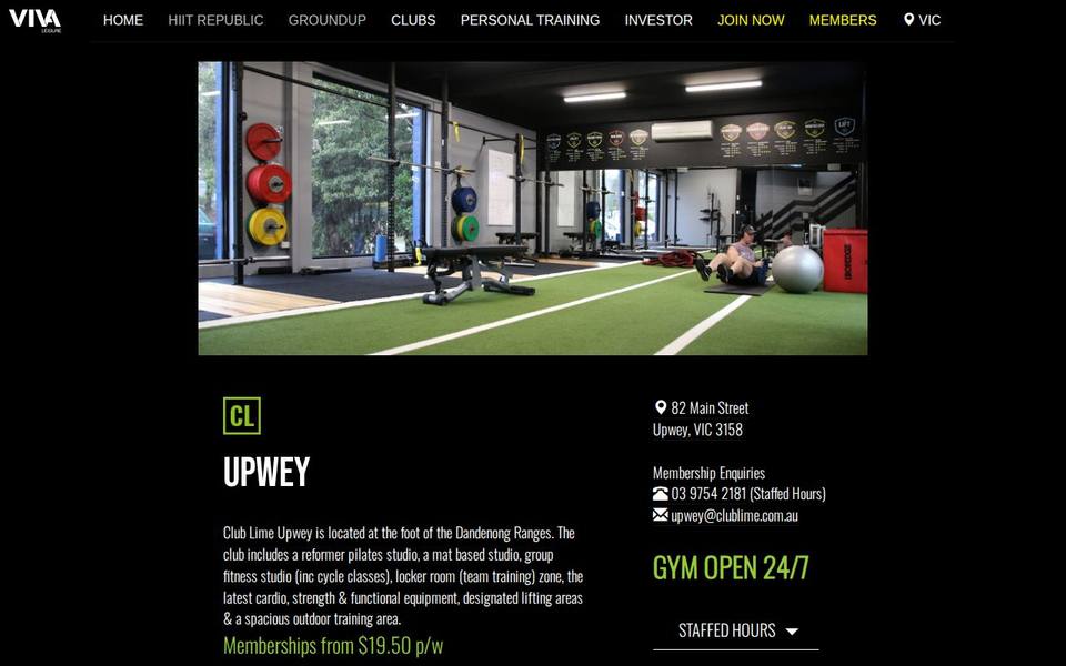 Club Lime Upwey website