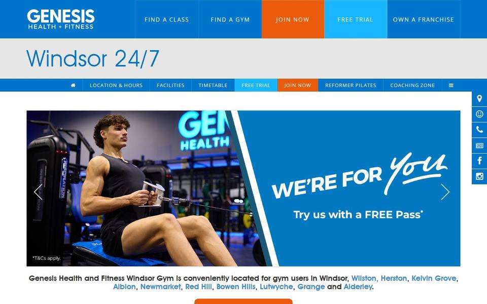 Genesis Health + Fitness Windsor - QLD website