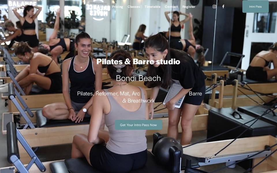 Balance Moves Pilates and Barre Studio website
