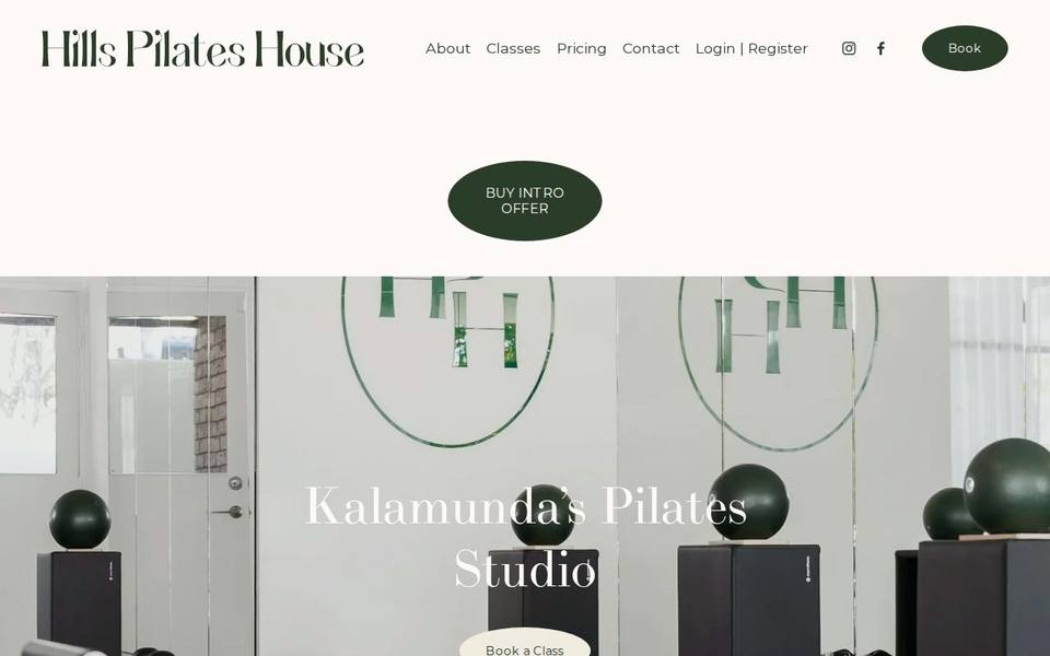 Hills Pilates House website