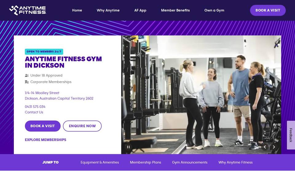 Anytime Fitness Dickson website