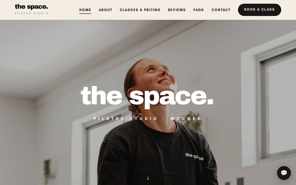 The Space Pilates Studio website