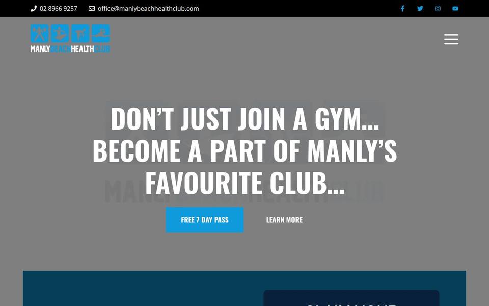 Manly Beach Health Club website