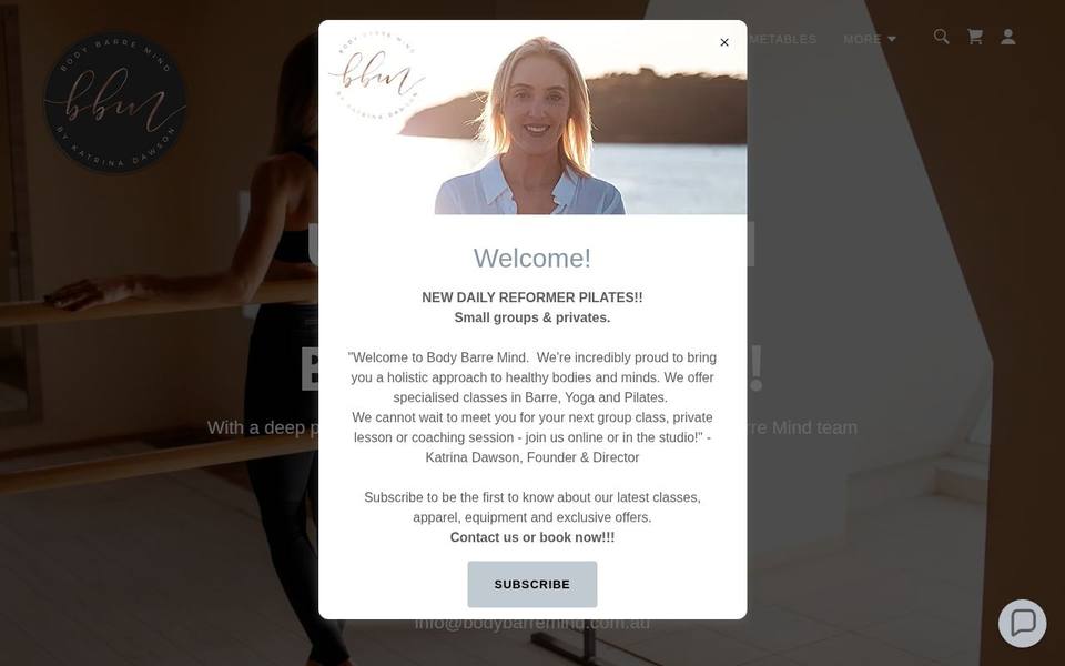 Body Barre Mind website