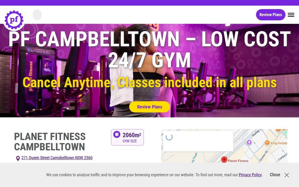 Planet Fitness Campbelltown website