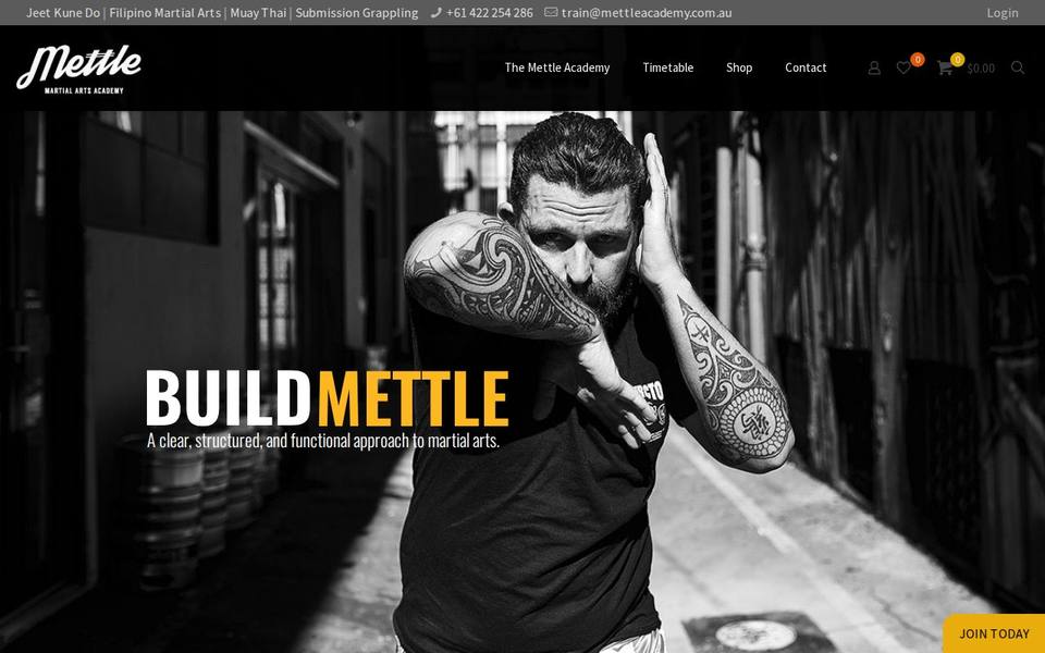 Mettle Martial Arts Academy website