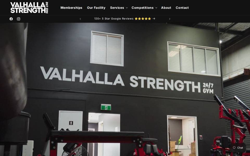 Valhalla Strength website