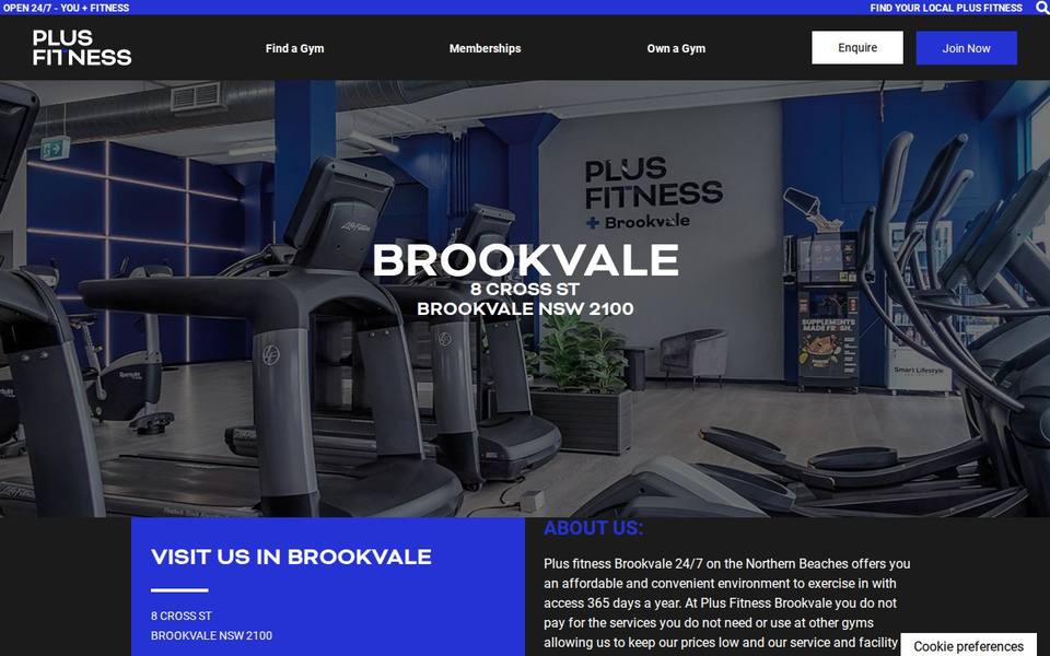 Plus Fitness Brookvale website