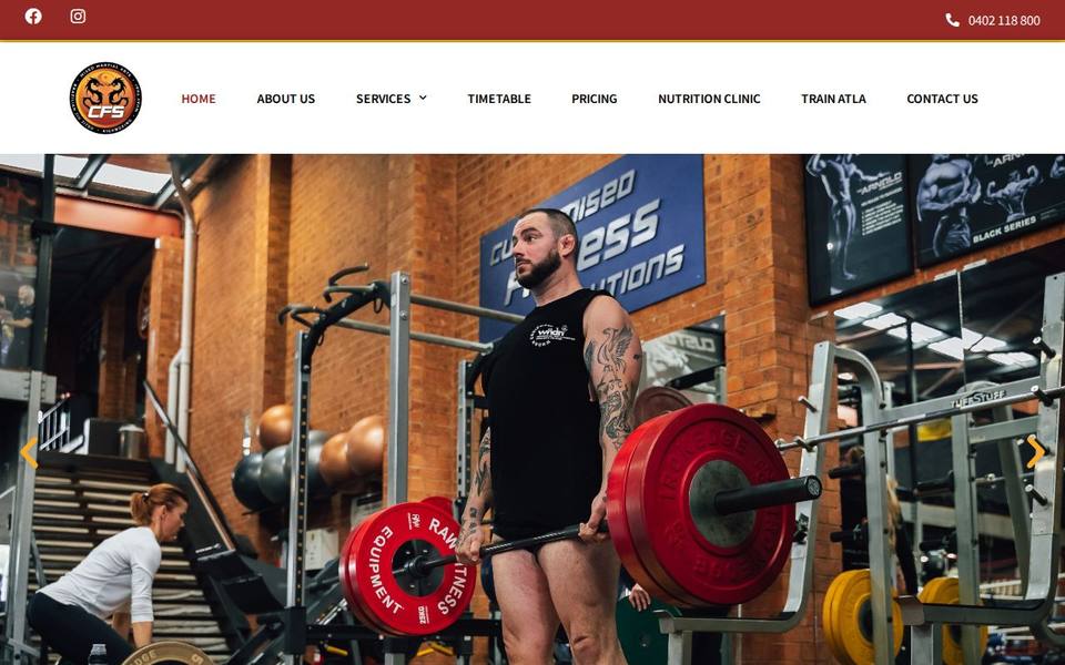 Customised Fitness Solutions website