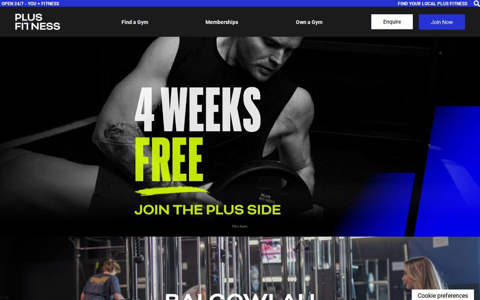 Plus Fitness Balgowlah website