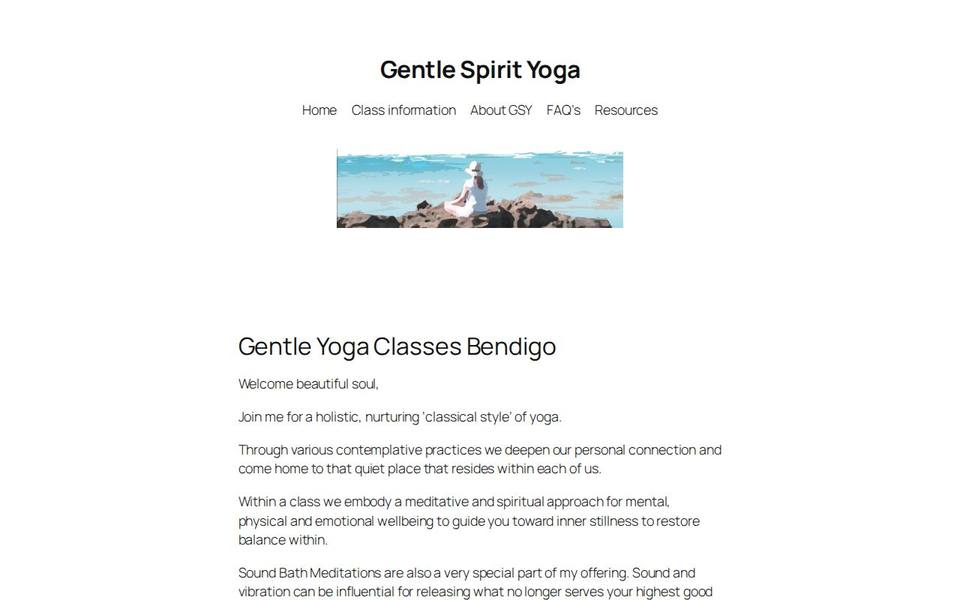Gentle Spirit Yoga website
